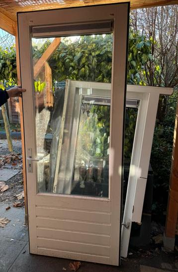 Hardhouten achterdeur dubbelglas 231,5 x 92,5 cm wit beschikbaar voor biedingen