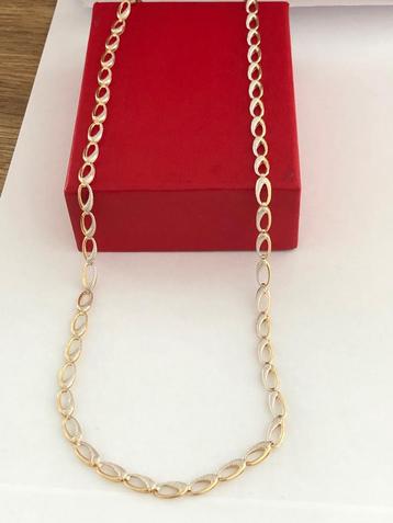 Mooie 14 karaat gouden ketting, wit en geel goud beschikbaar voor biedingen