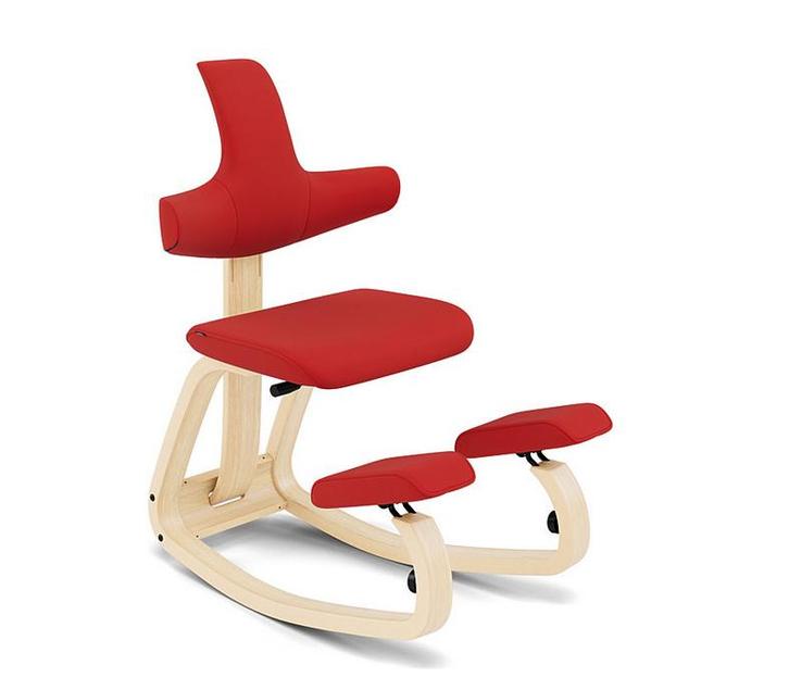 Varier ThatsIT Kniestoel - Ergonomisch - donker rood, Huis en Inrichting, Stoelen, Zo goed als nieuw, Eén, Hout, Rood, Ophalen of Verzenden