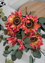 Zijden boeket met rode zonnenbloemen nieuw luxe, Ophalen of Verzenden, Nieuw