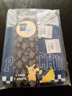 Pokemon T-shirts Duo - Maat 128/134 - Nieuw blauw grijs, Ophalen, Pokemon, Jongen of Meisje, Nieuw