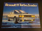 Brochure Renault 11 Turbo Zender 1985, Ophalen of Verzenden, Zo goed als nieuw, Renault
