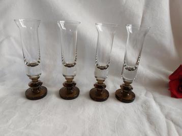 VEMAM | set van 4 likeur shot glazen | Vintage Italiaans beschikbaar voor biedingen