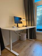 TROTTEN Sit/Stand Desk – White – 160x80 cm, Huis en Inrichting, Bureaus, Ophalen, Zo goed als nieuw
