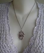 zilveren ketting met grote draak hanger [634], Met hanger, Verzenden, Zo goed als nieuw, Zilver