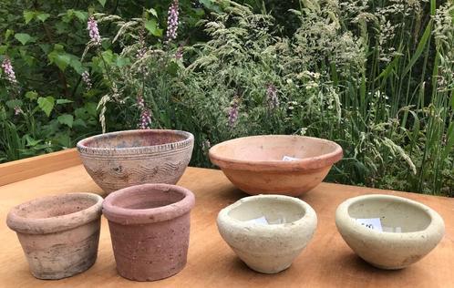 Bloempotten - schalen - diverse modellen potjes - vintage, Tuin en Terras, Bloempotten, Zo goed als nieuw, Aardewerk, Balkon, Tuin