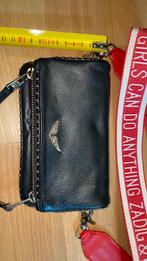 Zadig & Voltaire zwart leren tasje smal model, Ophalen of Verzenden, Zo goed als nieuw, Zwart, Schoudertasje