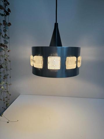 Vintage space ace hanglamp aluminium met glas Zweeds design beschikbaar voor biedingen
