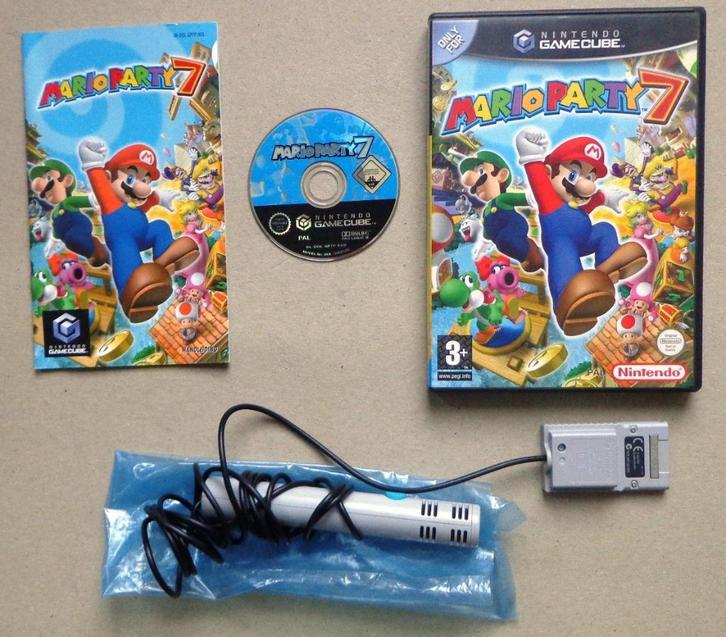 Mario Party 7 + Microfoon voor de Nintendo GameCube Compleet, Spelcomputers en Games, Games | Nintendo GameCube, Zo goed als nieuw