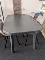Grijze rechthoekige tuintafel 165x100 cm, Ophalen, Gebruikt, Rechthoekig, Kunststof
