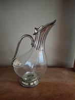 Vintage Glazen Karaf met verzilverde Details, Antiek en Kunst, Antiek | Glas en Kristal, Ophalen