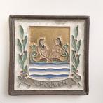 Cloisonné Tegel Porceleyne Fles, gemeentewapen Schouwen, Ophalen of Verzenden