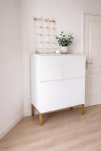 Set witte kasten met eikenhouten poten, Ophalen, Eikenhout, 50 tot 100 cm, Zo goed als nieuw