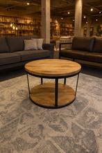Salontafel rond Ø58 Mangohout/Metaal Direct/Leverbaar, Huis en Inrichting, Tafels | Salontafels, Ophalen, 50 tot 100 cm, Rond