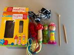 Punnikset 3 houten punnikpoppetjes met doos, Ophalen of Verzenden, Zo goed als nieuw, Materiaal