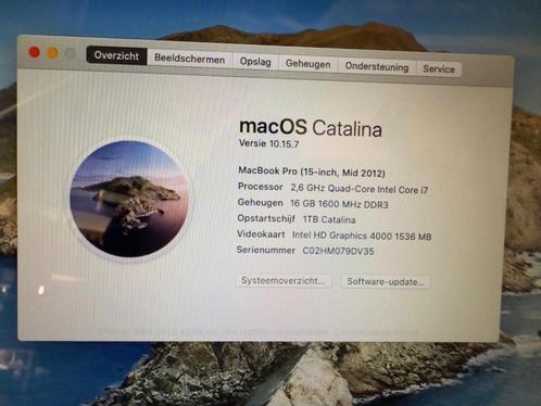 MacBook Pro 15 Inch, intel i7 2,6 Ghz Quad-Core, 16MB RAM, 1, Computers en Software, Apple Macbooks, Gebruikt, MacBook Pro, 15 inch