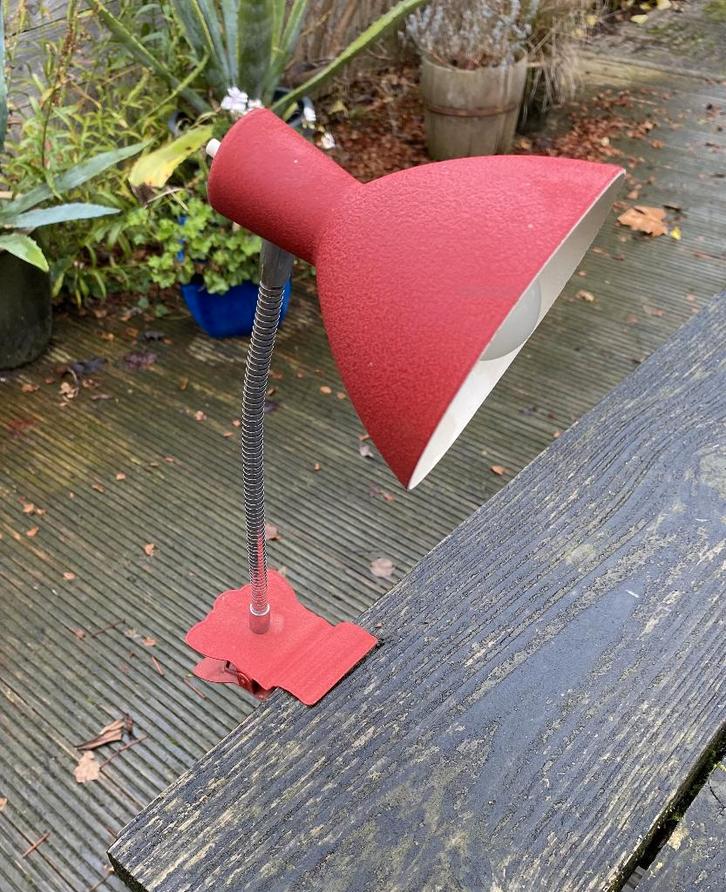 Leuke Retro Klemlamp ( vintage retro mid century design ), Huis en Inrichting, Lampen | Tafellampen, Gebruikt, Minder dan 50 cm