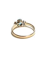 14k gouden ring met topaas en diamant, -, -, Ophalen of Verzenden, Zo goed als nieuw