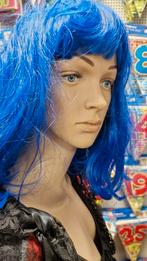 Blauwe Pruik - Carnaval of Feest, Carnaval, Ophalen of Verzenden, Zo goed als nieuw, Accessoires