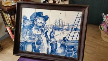 Tegeltableau Michiel de Ruyter Delftsblauw beschikbaar voor biedingen