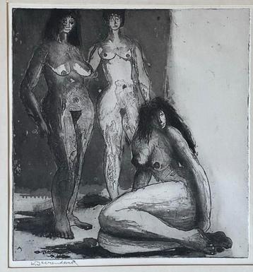 Ets Theo Beerendonk - Naakte Dames - Gesigneerd beschikbaar voor biedingen