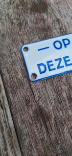 Antiek emaille tekstbordje uit de bus of tram, nr.2 🚍🚊, Reclamebord, Gebruikt, ., Ophalen of Verzenden