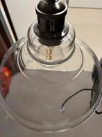 Glazen Hanglamp met Metalen Details, Ophalen of Verzenden, Gebruikt, Glas, Minder dan 50 cm