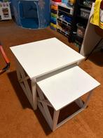 2 witte salon tafels, Ophalen, Minder dan 50 cm, Gebruikt, Vierkant