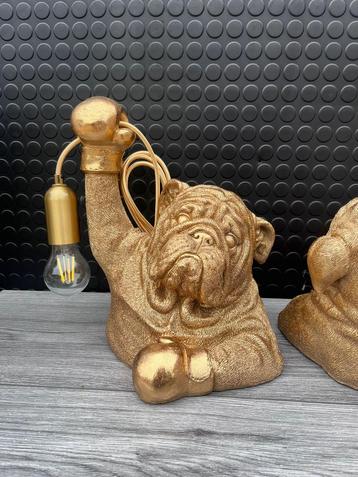 engelse bulldog lamp (goud) 30hoog 30breed/Nieuw! beschikbaar voor biedingen