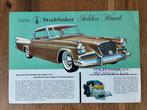 Studebaker Golden Hawk brochure sheet, Verzenden, Zo goed als nieuw, Overige merken
