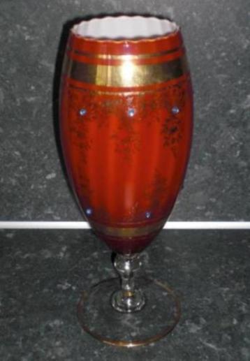 MURANO MET GOUD * HOOG GLAS Of Bokaal op Voet * beschikbaar voor biedingen