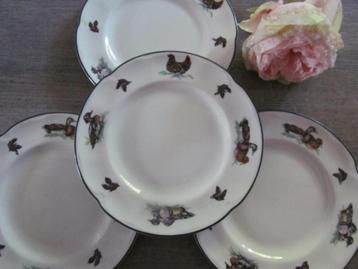 4 Johnson Bros Brookshire Jachtservies Gebaks Borden 16 cm  beschikbaar voor biedingen