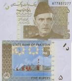 PAKISTAN 2008 5 rupee #53a UNC, Postzegels en Munten, Bankbiljetten | Azië, Centraal-Azië, Verzenden