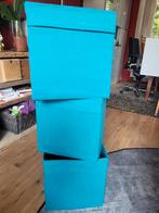 Drona bakken blauw voor kallax Expedit vakkenkast, Ophalen, Gebruikt, 25 tot 50 cm, Minder dan 100 cm