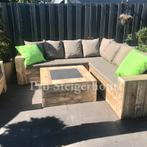 Steigerhout Hoekbank Tuinbank Tuinset Tuinmeubelen Loungeset, Ophalen of Verzenden, Steigerhout, Hocker, Loungeset