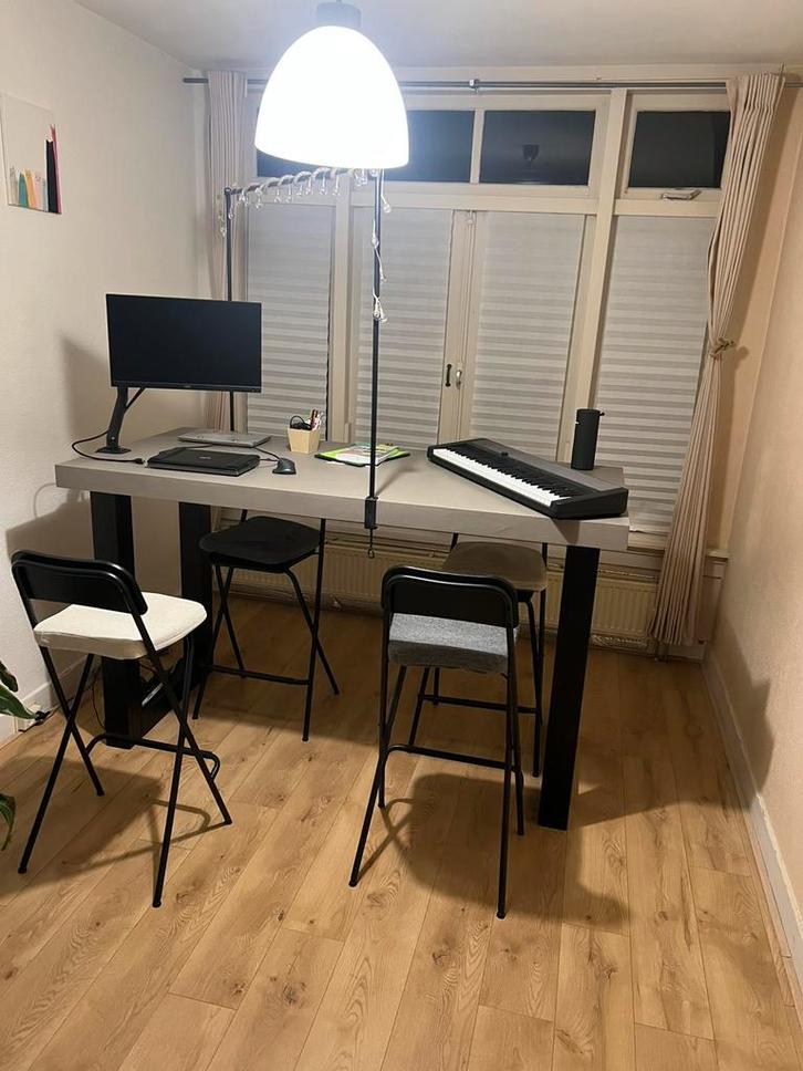 Bartafel met stoelen, Huis en Inrichting, Tafels | Eettafels, Zo goed als nieuw, 50 tot 100 cm, 150 tot 200 cm, Vier personen