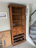 Teak houten boekenkast met wijnrek, Huis en Inrichting, Kasten | Vitrinekasten, Ophalen, 200 cm of meer, 50 tot 100 cm, Zo goed als nieuw