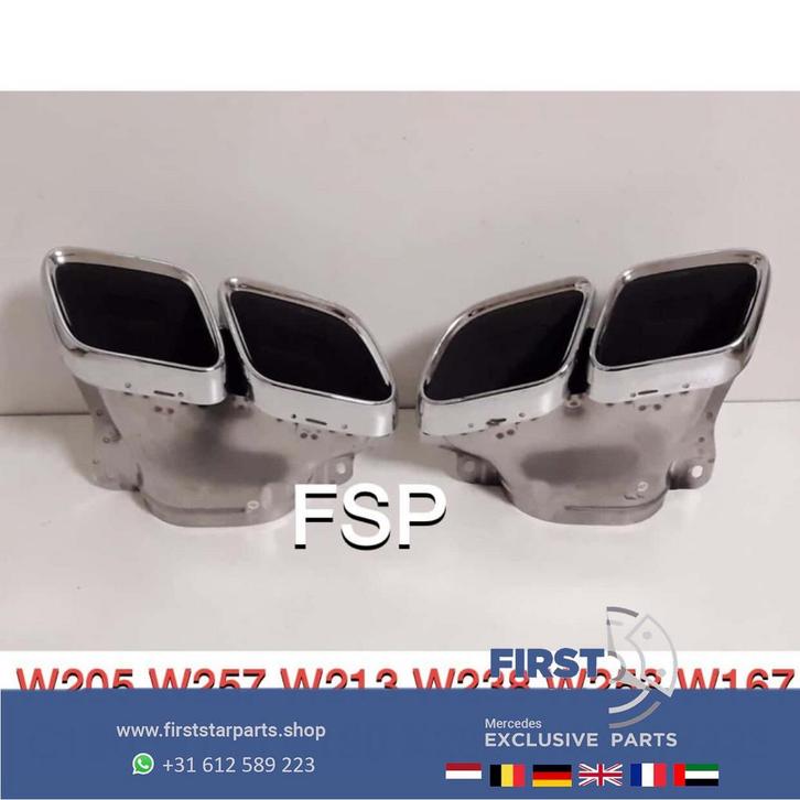 W205 C205 FACELIFT C63 AMG UITLAAT SIERSTUKKEN SET Mercedes, Auto-onderdelen, Uitlaatsystemen, Mercedes-Benz, Gebruikt, Ophalen of Verzenden