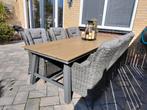 Garden impressions tuinset, 6 stoelen + tafel + 2xvoetenbank, Ophalen, 6 zitplaatsen, Aluminium, Zo goed als nieuw