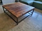 Industriële salontafel PTMD - hout en metaal - 121 x 121 cm, Huis en Inrichting, Tafels | Salontafels, Ophalen, Vierkant, Zo goed als nieuw