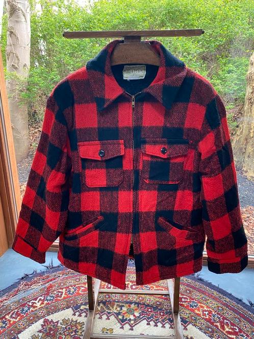 Melton USA 1960s Hunting Coat Buffalo Plaid Wool, Kleding | Heren, Jassen | Winter, Gedragen, Maat 48/50 (M), Rood, Ophalen of Verzenden