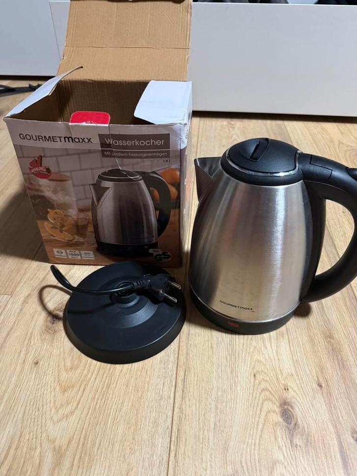 GOURMETmaxx Waterkoker – RVS, Witgoed en Apparatuur, Waterkokers, Zo goed als nieuw, 1 tot 2 liter, Rvs, Ophalen of Verzenden