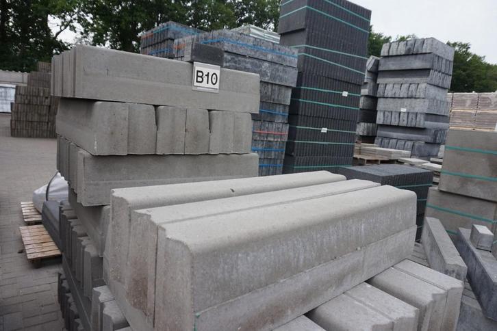 Trottoirbanden 13x15x25 Grijs B10, Tuin en Terras, Tegels en Klinkers, Nieuw, Beton, Ophalen