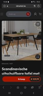 Scandinavische uitschuifbare tafel, Huis en Inrichting, Tafels | Eettafels, Ophalen, 100 tot 150 cm, Nieuw, Scandinavisch
