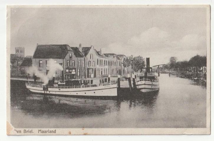 Den Briel Maarland oude ansichtkaart / schade hoekje, Verzamelen, Ansichtkaarten | Nederland, Gelopen, Zuid-Holland, 1920 tot 1940