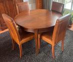 Complete Eethoek rond 120 cm uitschuibaar tot 160 cm, Huis en Inrichting, Complete eetkamers, Ophalen of Verzenden, Gebruikt, 4 tot 6 stoelen