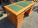 Klassieke Engelse schrijftafel, bureau, desk, met lederen in, Huis en Inrichting, Bureaus, Ophalen, Zo goed als nieuw