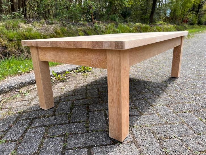 Salontafel, massief blank eiken (nr 24), Verzamelen, Retro, Huis en Inrichting, Ophalen
