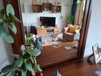 Handgemaakt dressoir, hout en spiegel., Antiek en Kunst, Ophalen of Verzenden, Rechthoekig