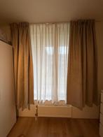 Gordijnen Patrick zand & Vitrage Nadine wit, incl. rails, Ophalen, Zo goed als nieuw, Wit, 100 tot 150 cm